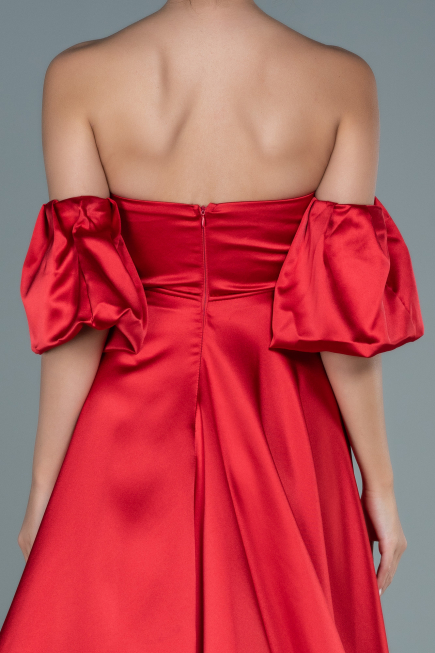 Abendkleid Lang Satin Rot ABU2614