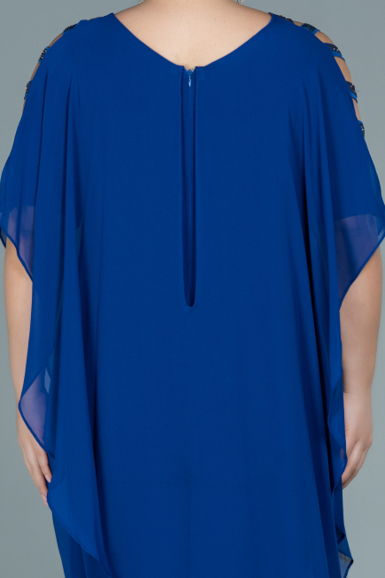 Sächsischblau Abendgarderobe İn Großen Größen Chiffon ABT080