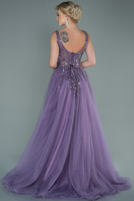 Designer Abendkleid Lang Lavendel ABU2629