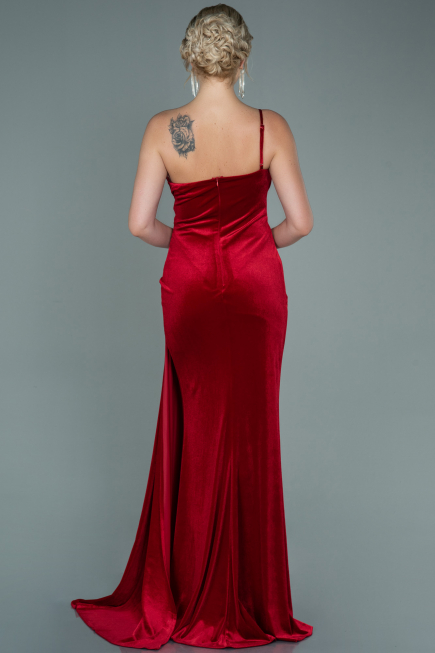 Abendkleid Lang Samt Rot ABU2626
