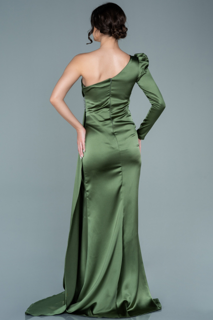 Abendkleid Lang Satin Khaki ABU2676