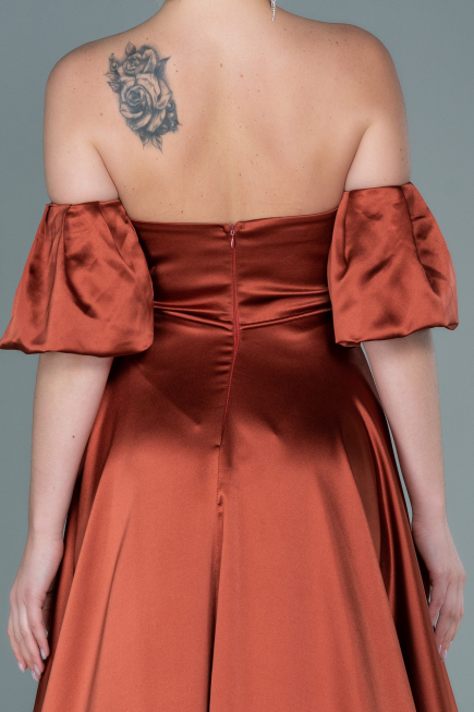 Abendkleid Lang Satin Zimtfarben ABU2614