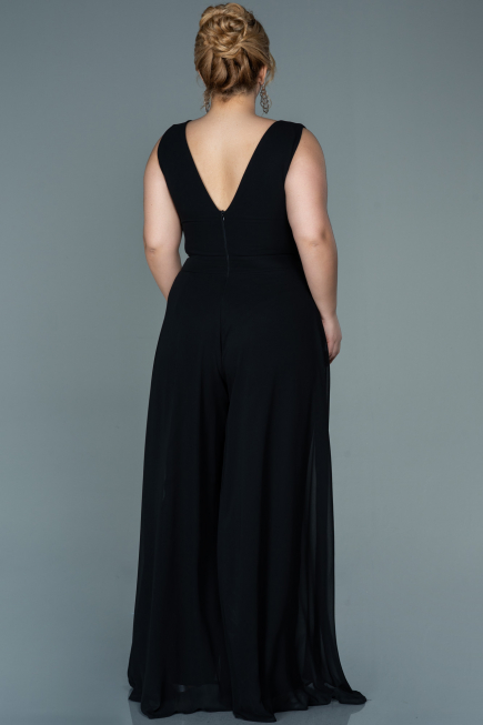 Abendgarderobe in Großen Größen Chiffon Schwarz ABT082