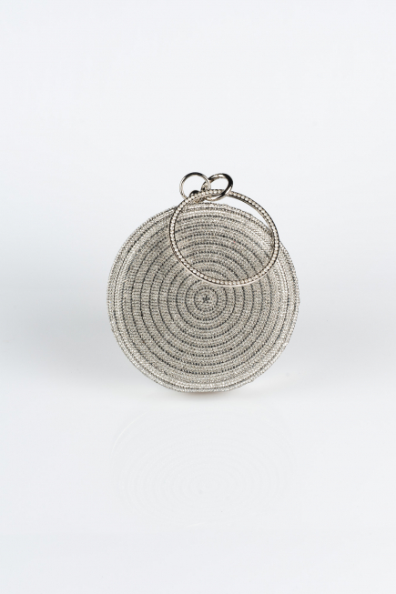 Kästchen-Tasche Verputz Silber V371