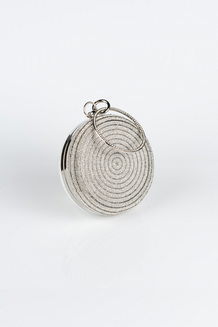 Kästchen-Tasche Verputz Silber V371
