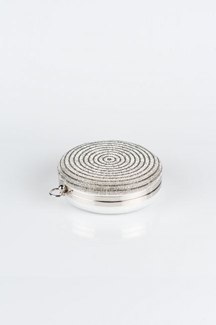 Kästchen-Tasche Verputz Silber V371