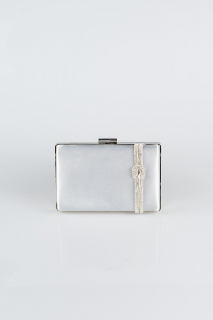 Kästchen-Tasche Satin Silber VT9275