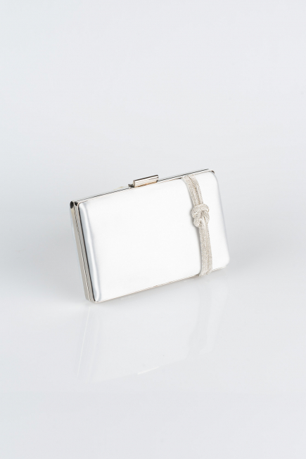 Kästchen-Tasche Satin Silber VT9275