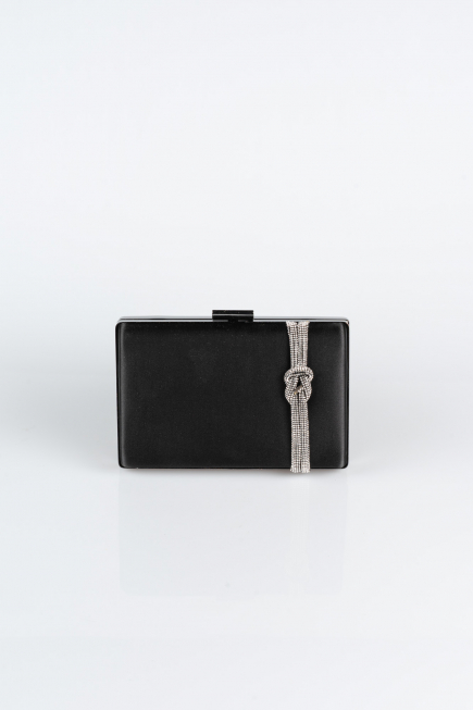 Kästchen-Tasche Satin Schwarz VT9275