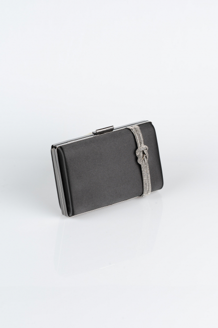 Kästchen-Tasche Satin Schwarz VT9275
