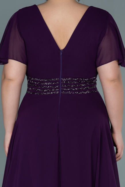 Abendgarderobe in Großen Größen Lang Chiffon Violette ABU2755