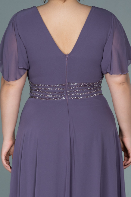 Abendgarderobe in Großen Größen Lang Chiffon Lavendel ABU2755