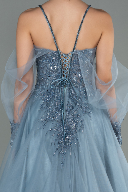 Designer Abendkleid Lang Grau ABU2789