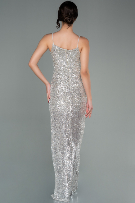 Beige Abschlusskleid Schuppig Lang ABU1880