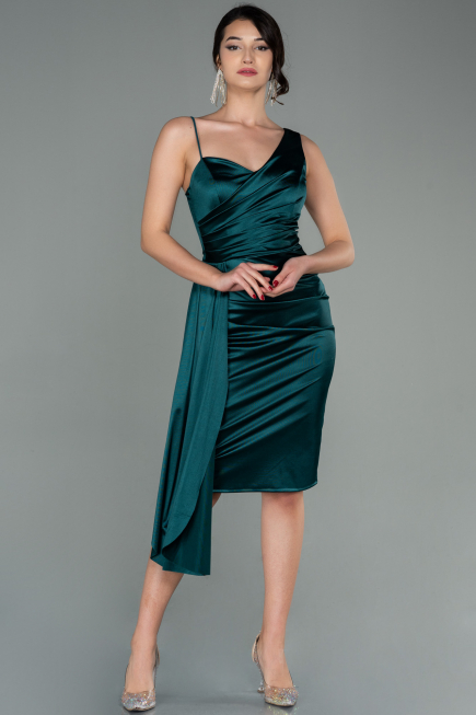 Partykleid Kurz Satin Smaragdgrün ABK1579