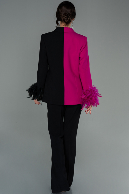 Abendkleid Fuchsie-Schwarz SN334