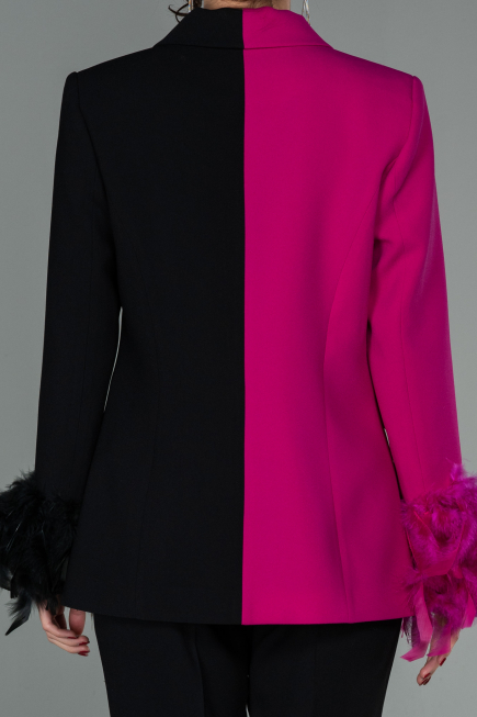 Abendkleid Fuchsie-Schwarz SN334