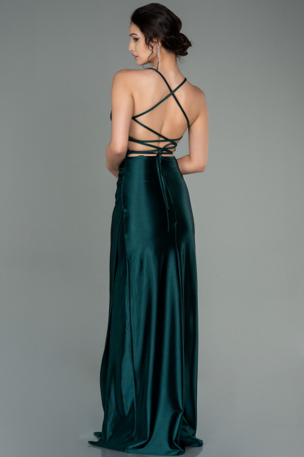 Abschlusskleid Lang Satin Smaragdgrün ABU2800