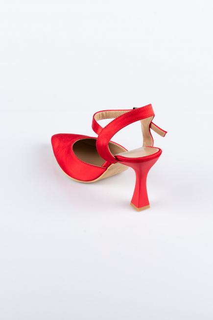 Party-Schuhe Satin Rot AB1086