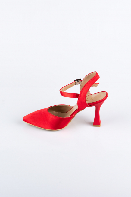 Party-Schuhe Satin Rot AB1086