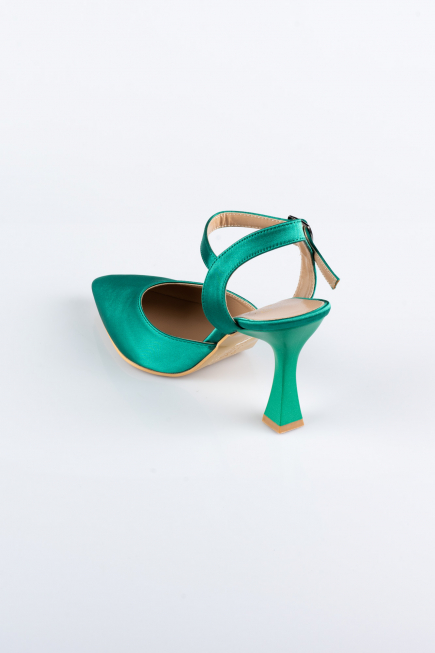 Party-Schuhe Satin Grün AB1086