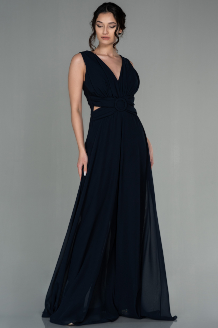 Dunkles Marineblau Partykleid Chiffon ABT075
