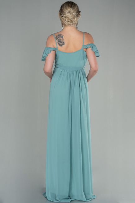 Minzgrün Abendkleid Für Schwangere Lang ABU756