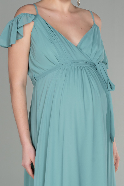 Minzgrün Abendkleid Für Schwangere Lang ABU756