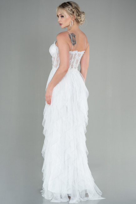 Abendkleid Lang Weiß ABU2822