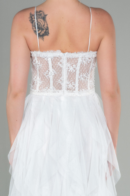 Abendkleid Lang Weiß ABU2822