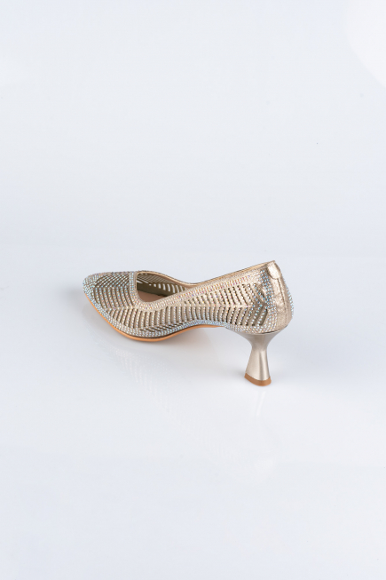 Party-Schuhe Steinbesetzt Gold-Metallic MJ5152