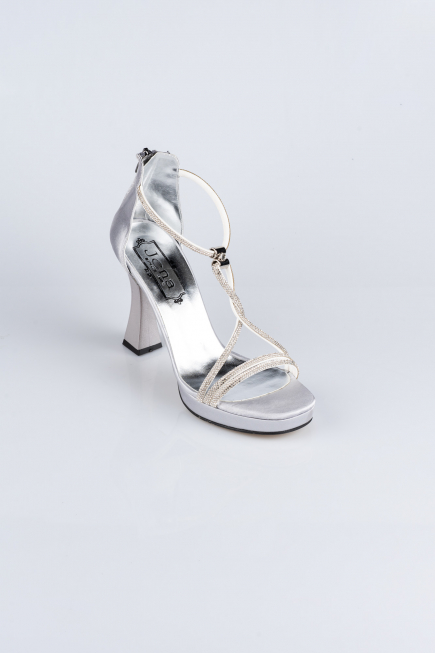 Party-Schuhe Steinbesetzt Silber MJ5155