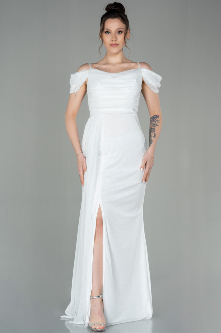 Abendkleid Lang Weiß ABU2835