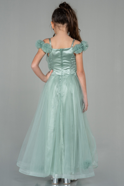 Abendkleid für Kinder Lang Minzgrün ABU2452
