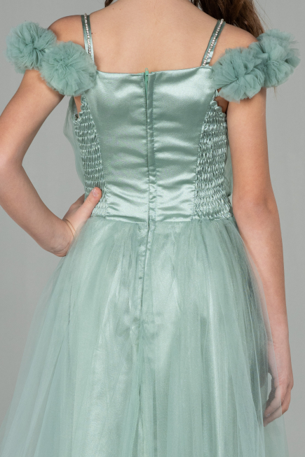 Abendkleid für Kinder Lang Minzgrün ABU2452