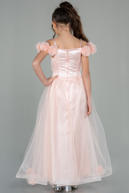 Abendkleid für Kinder Lang Lachs ABU2452