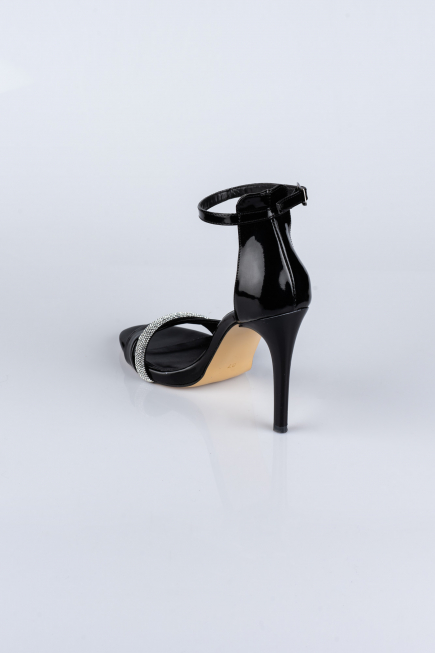 Party-Schuhe Lackleder Schwarz AB702