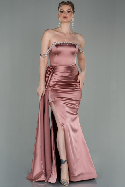 Zwiebelschale Abendkleid Satin Lang ABU2618
