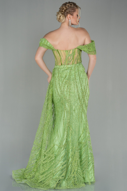 Pistaziengrün Abendkleid Lang ABU2706