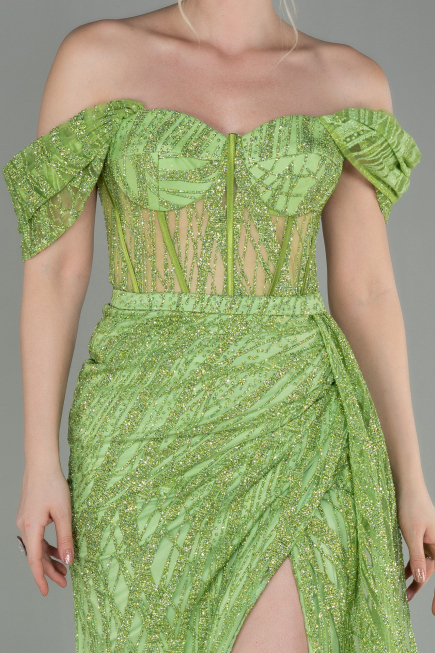 Pistaziengrün Abendkleid Lang ABU2706
