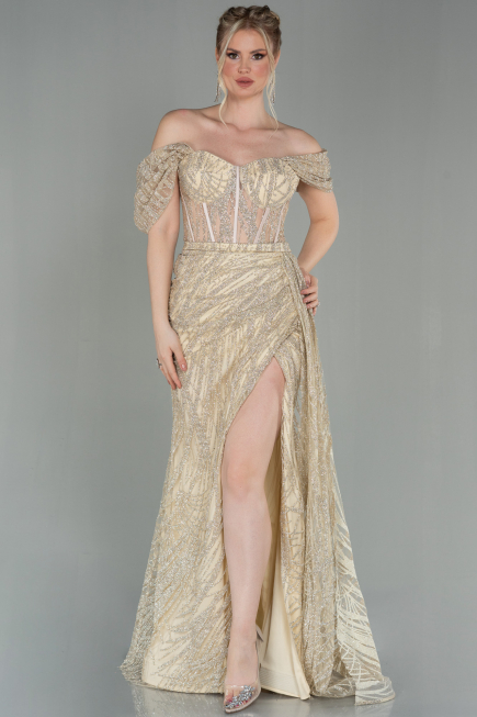 Gold Abendkleid Lang ABU2706