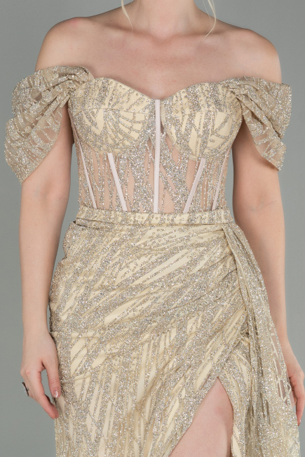 Gold Abendkleid Lang ABU2706