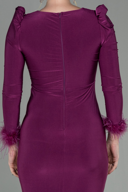 Kirschrot Abendkleid Lang ABU2804