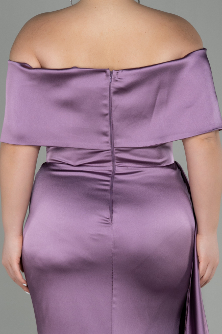 Kleider in Großen Größen Lang Satin Lavendel ABU2873
