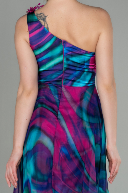 Abendkleid Lang Chiffon Fuchsie ABU2882
