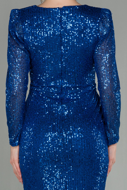 Abendkleid Lang Schuppig Sächsischblau ABU2859