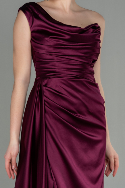 Abschlusskleid Lang Satin Kirschrot ABU2173