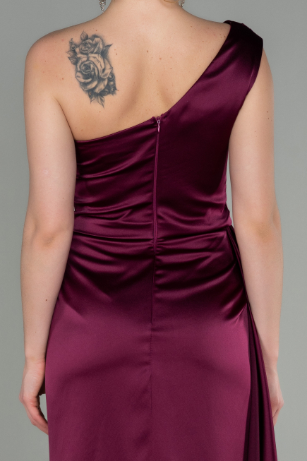 Abschlusskleid Lang Satin Kirschrot ABU2173