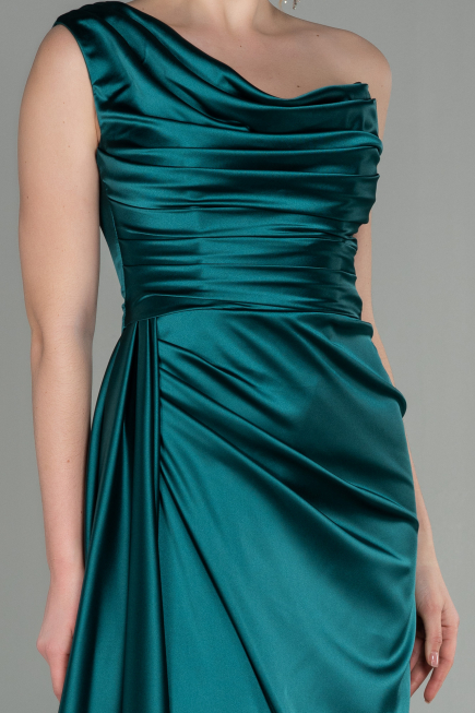 Abschlusskleid Lang Satin Smaragdgrün ABU2173