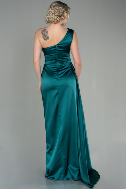 Abschlusskleid Lang Satin Smaragdgrün ABU2173